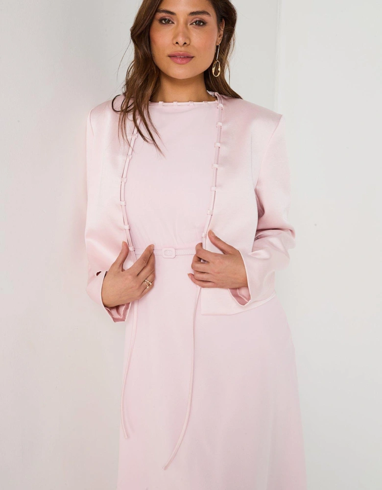 Tailored Trim Detail Satin Jacket