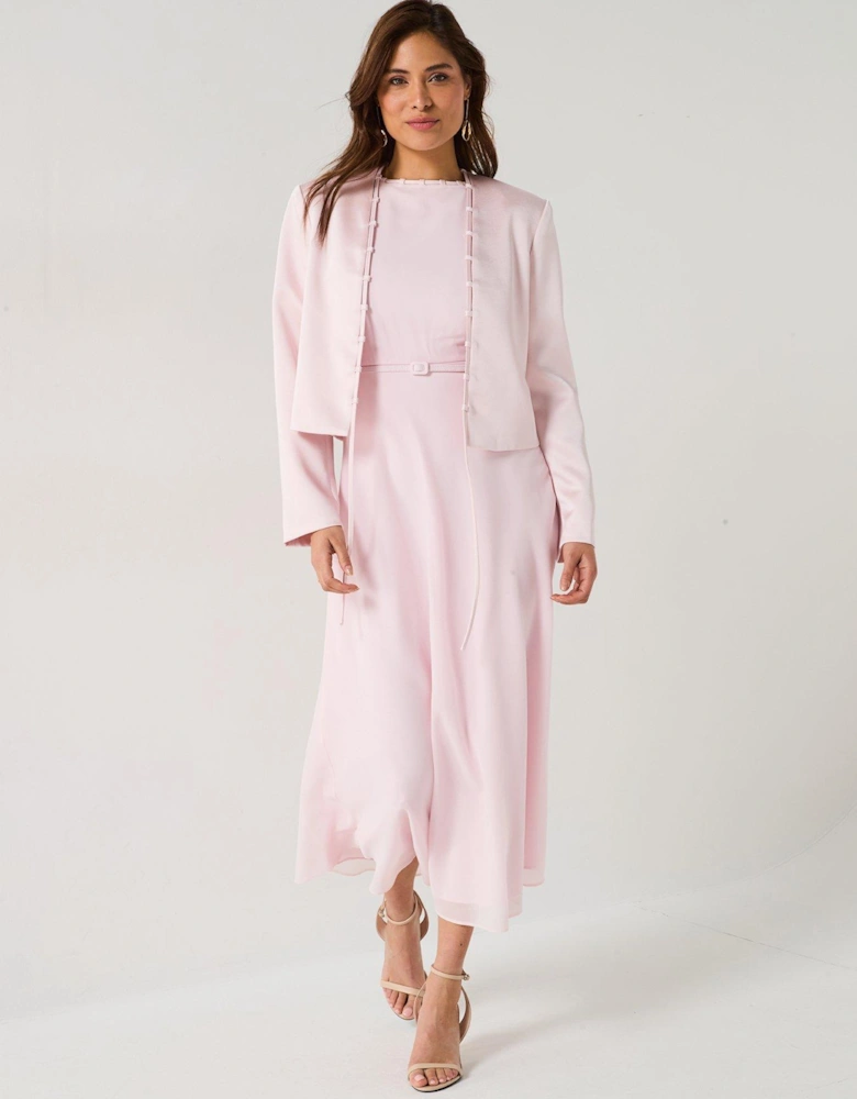 Tailored Trim Detail Satin Jacket