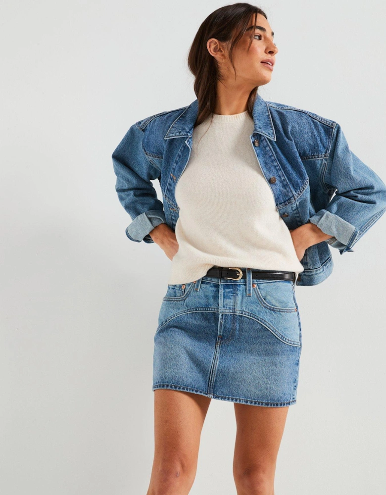 Western Icon Skirt - Ironic Iconic Skirt - Blue