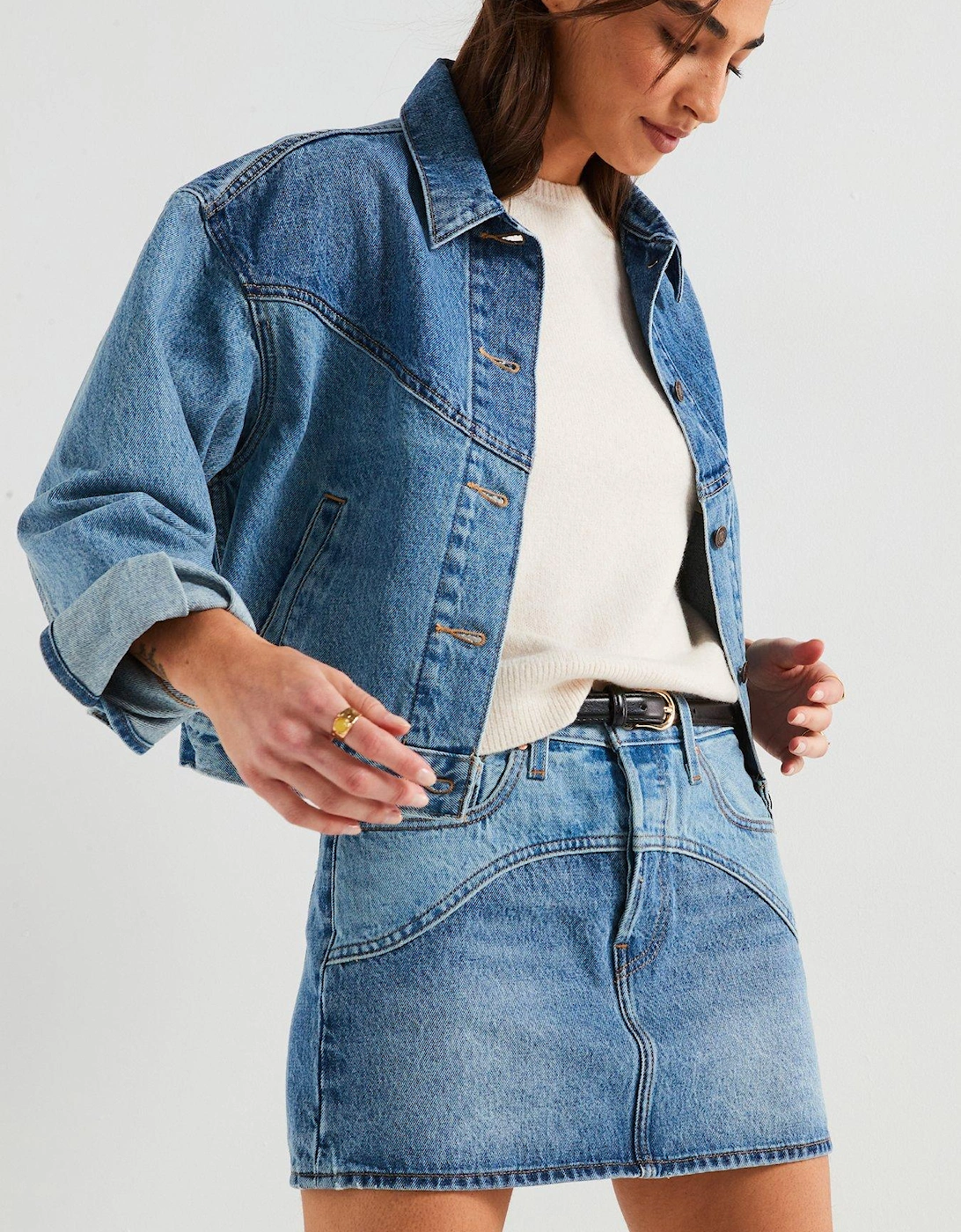 Western Icon Skirt - Ironic Iconic Skirt - Blue