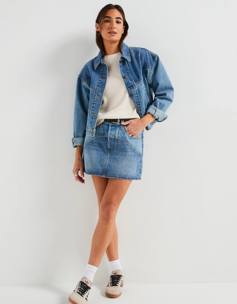 Western Icon Skirt - Ironic Iconic Skirt - Blue