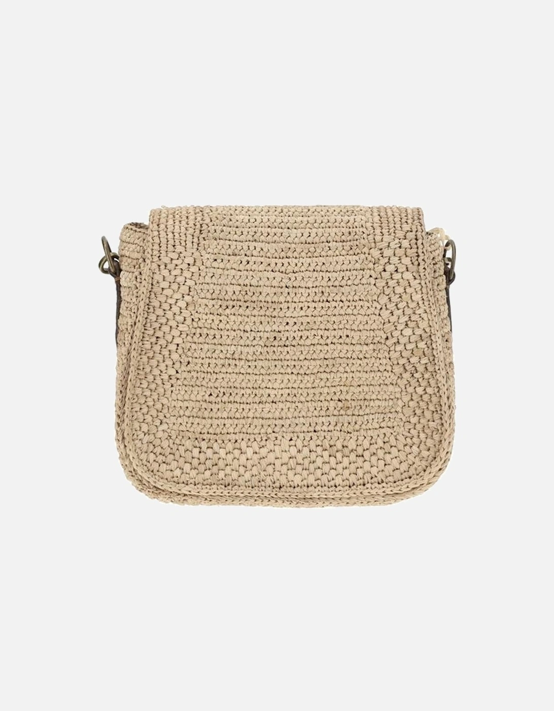 Tia Raffia Crocheted Shoulder Bag with Leather Strap Women - Beige, 5 of 4