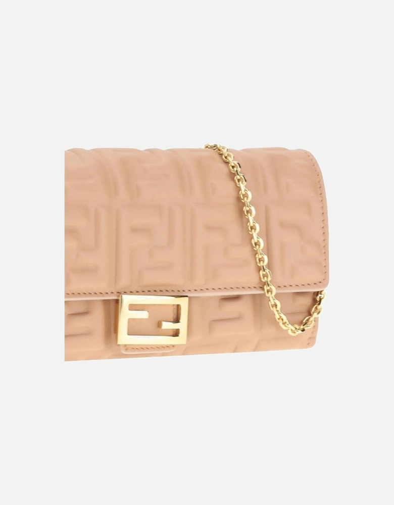 Lambskin Chain Wallet with Monogrammed Plaque Women - Multicolor