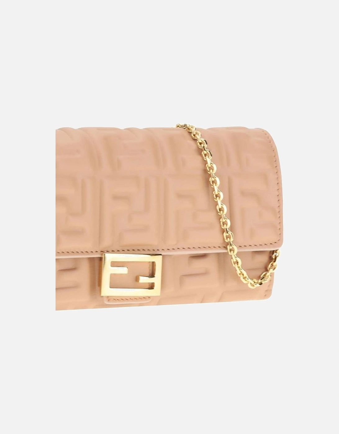 Lambskin Chain Wallet with Monogrammed Plaque Women - Multicolor