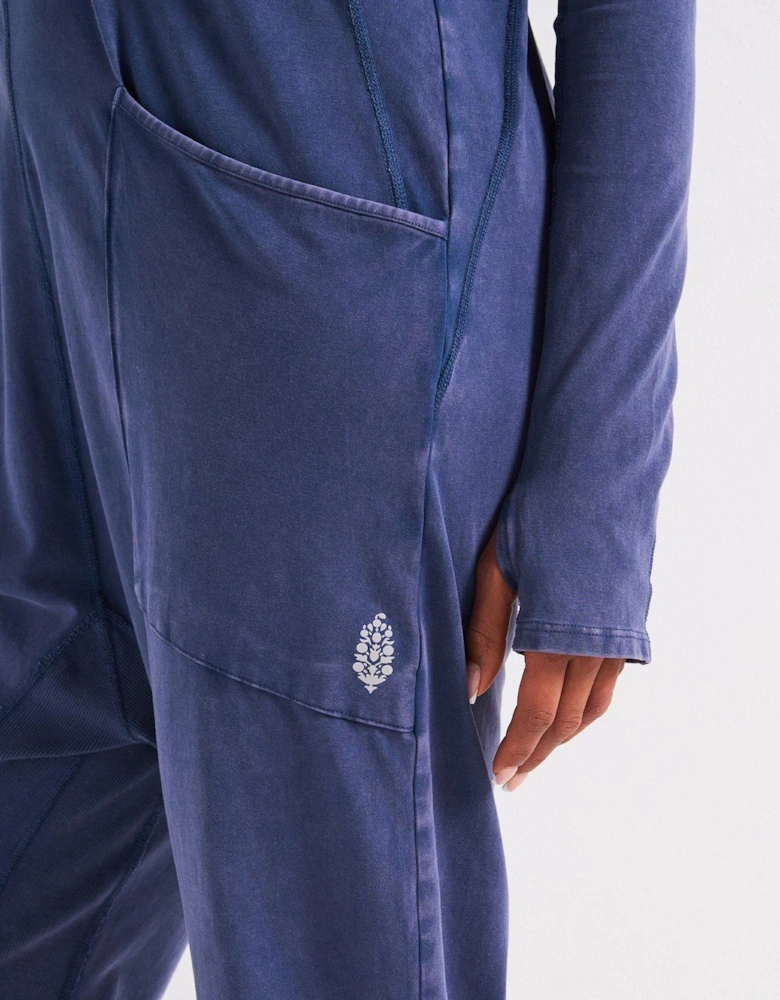 Womens Training Hot Shot Long Sleeve Jumpsuit - Navy