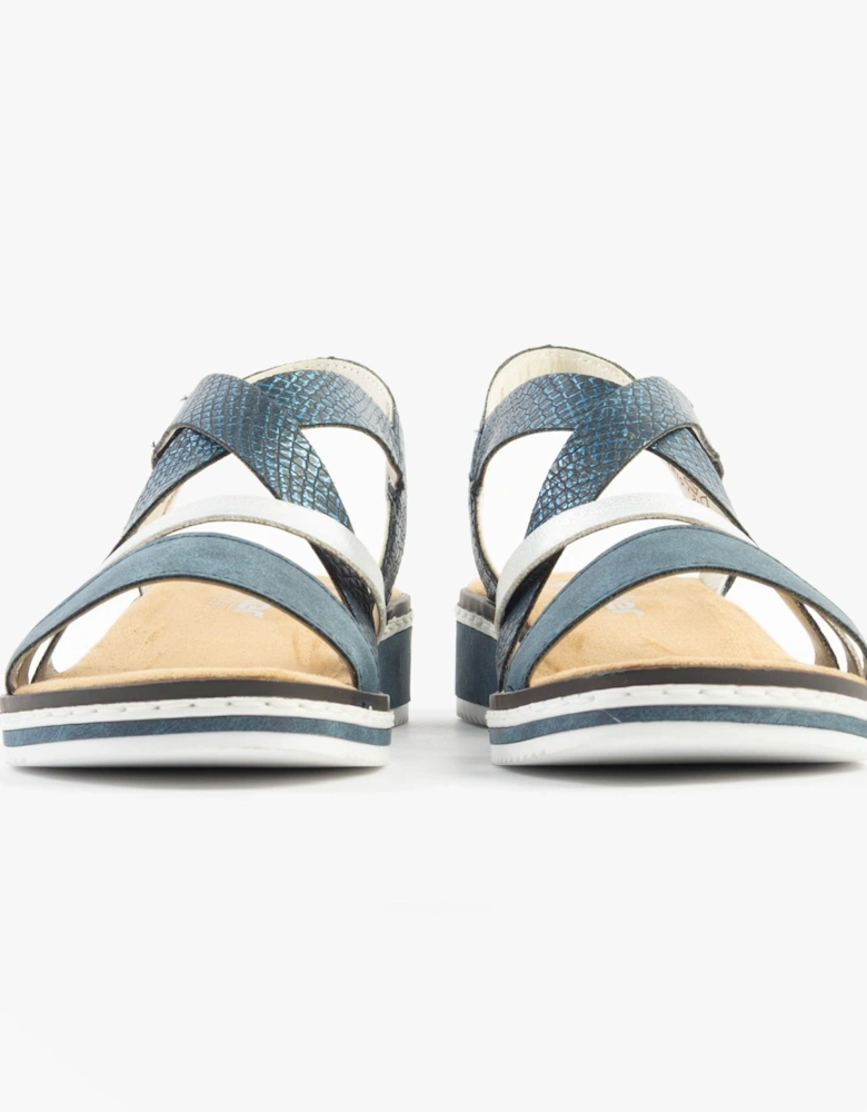 V3663-14 Womens Sandals Blue/Silver