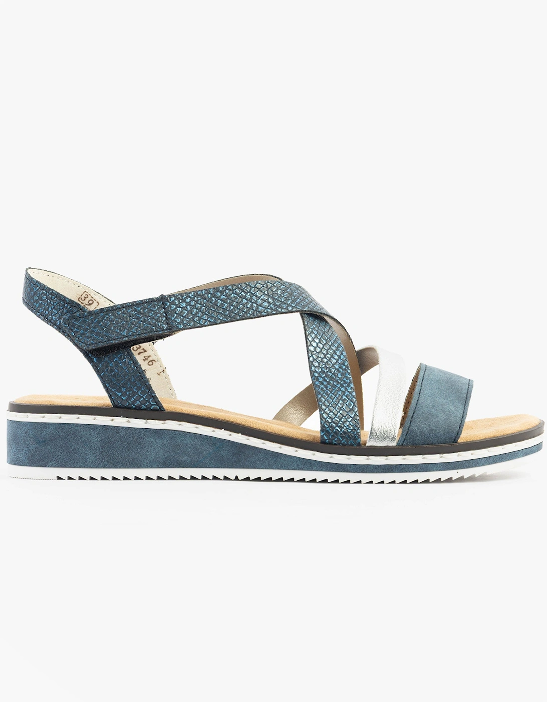 V3663-14 Womens Sandals Blue/Silver, 7 of 6