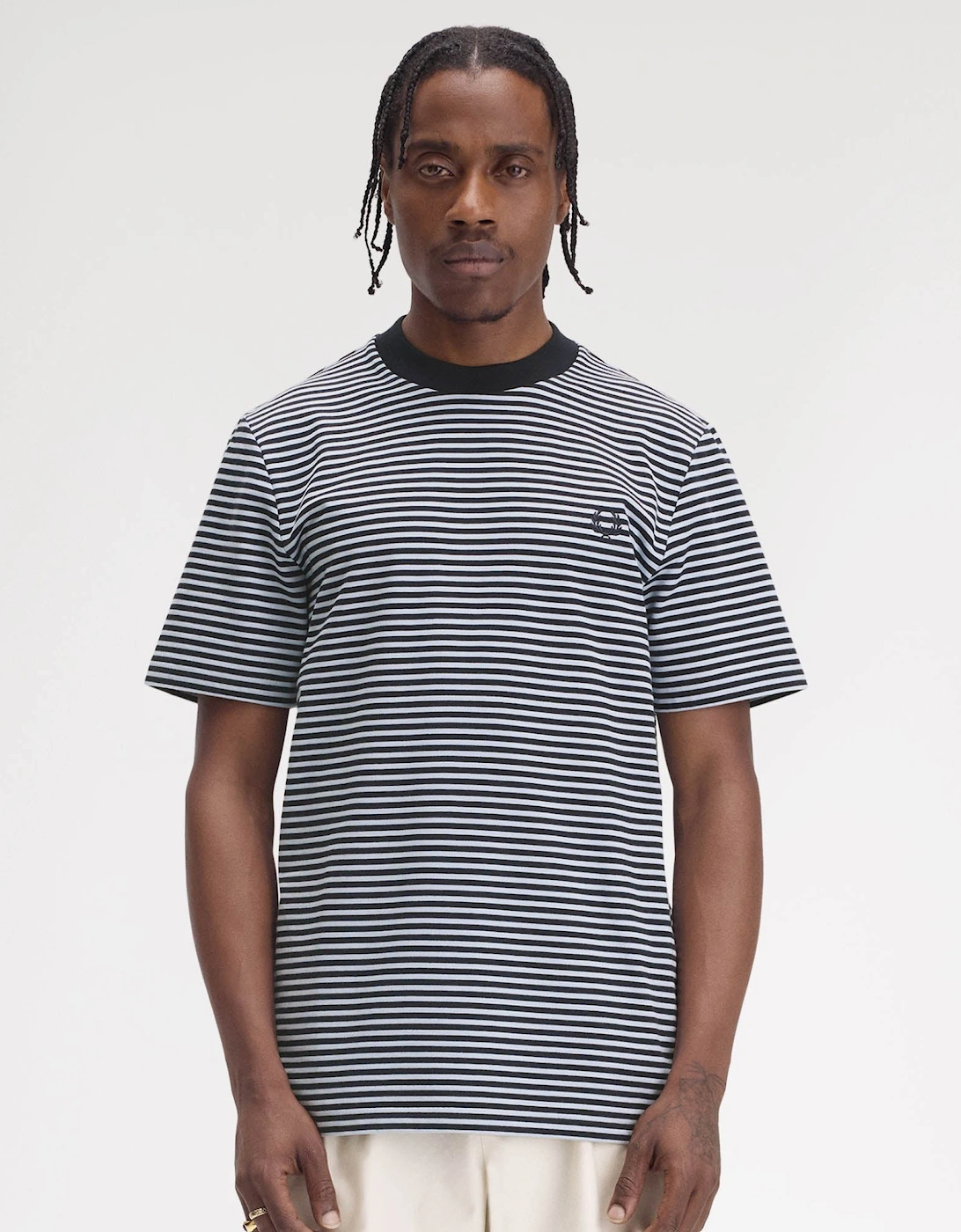 Mens Fine Stripe Heavyweight T-Shirt, 2 of 1