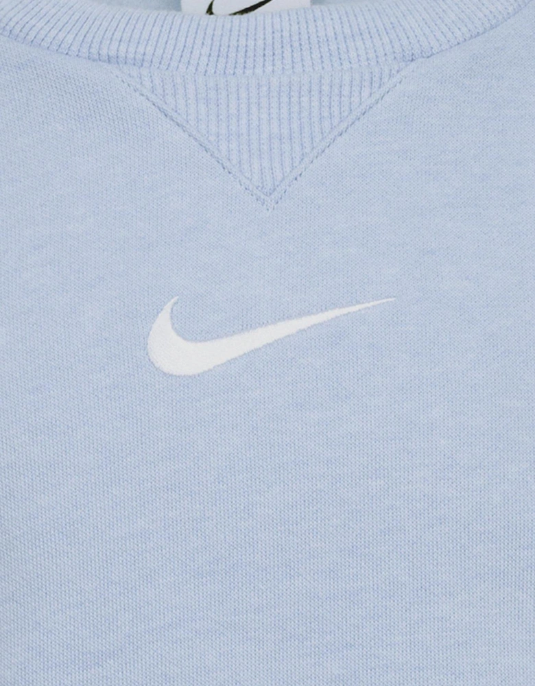 Kids Essential Fleece Crew Tracksuit - Blue