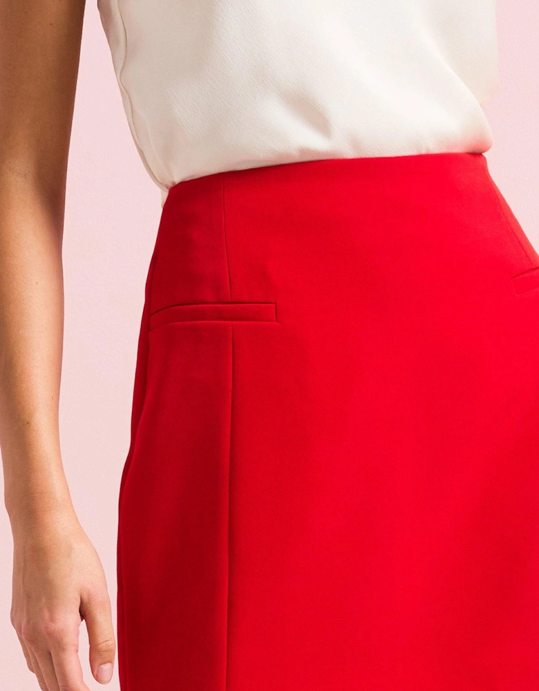 A Line Mini Skirt - Red