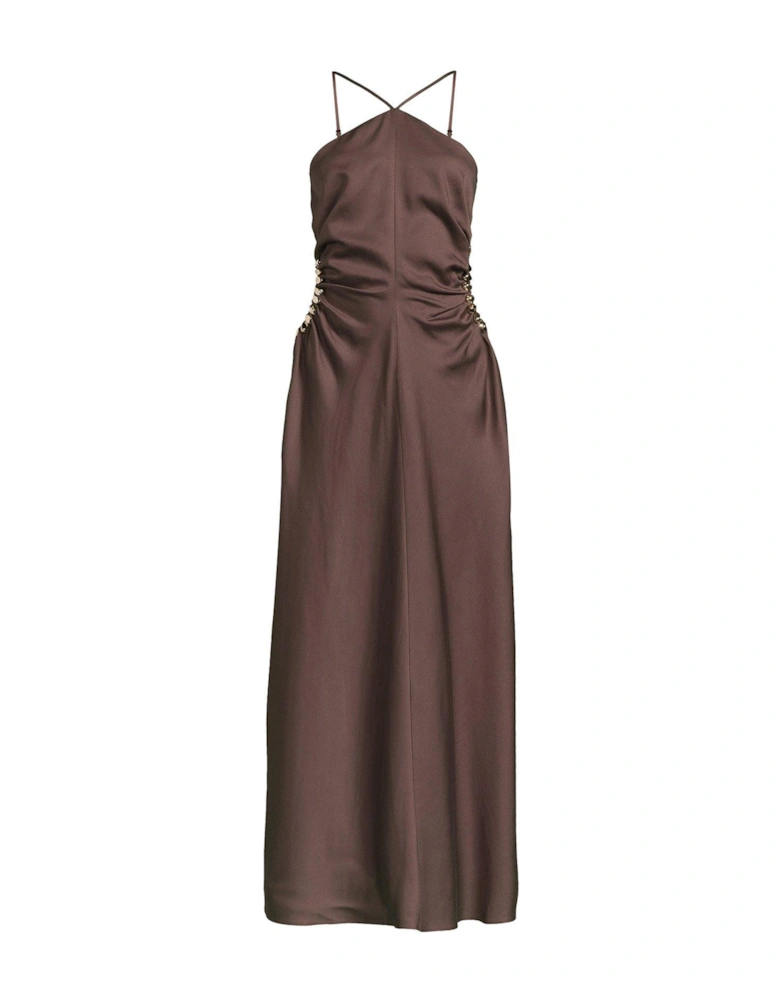 Strappy Cut Out Dress - Brown 