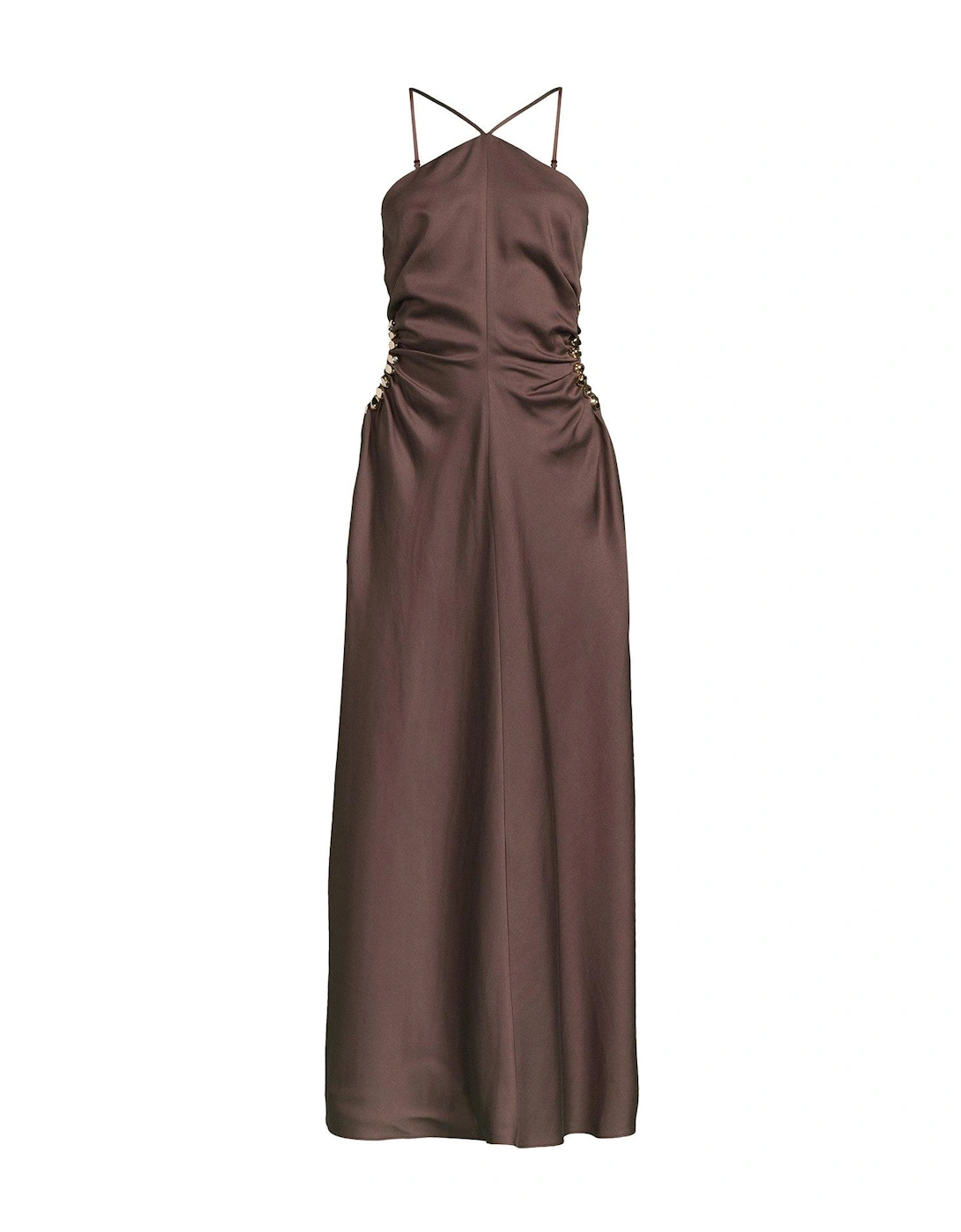 Strappy Cut Out Dress - Brown 