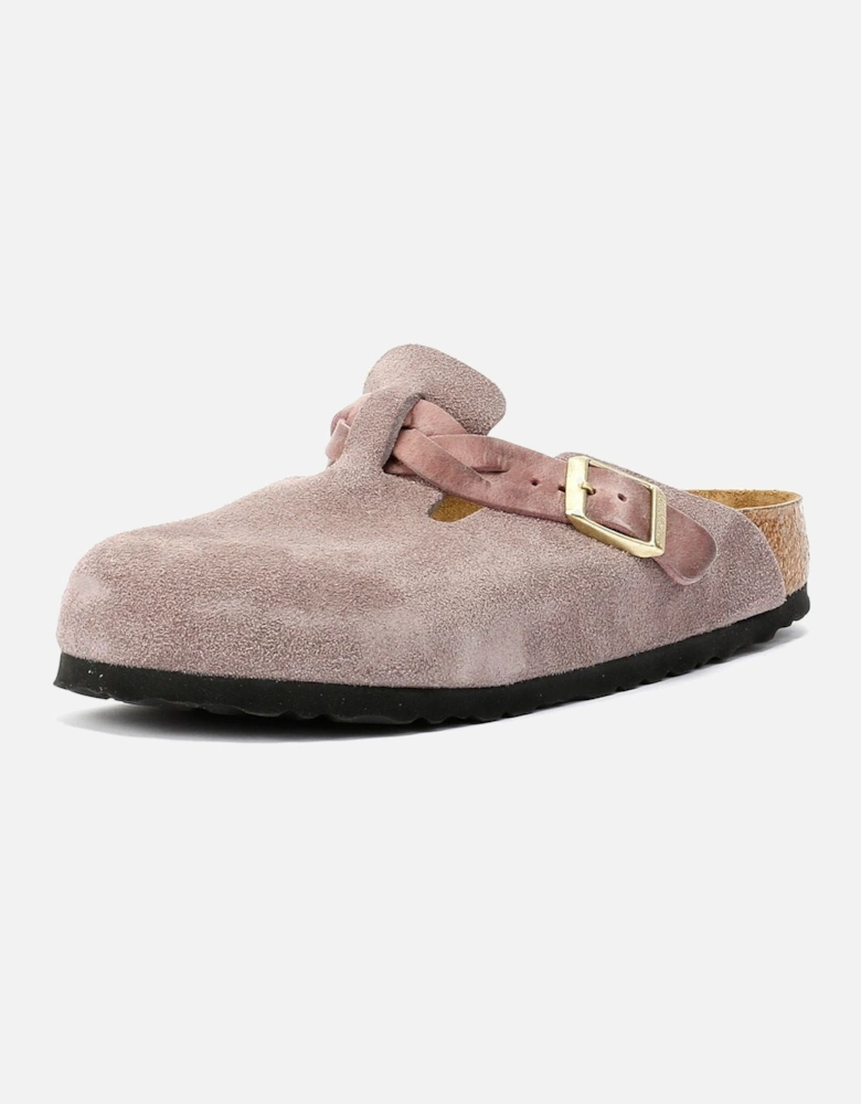 Braided Suede Women's Purple Narrow Fit Clogs