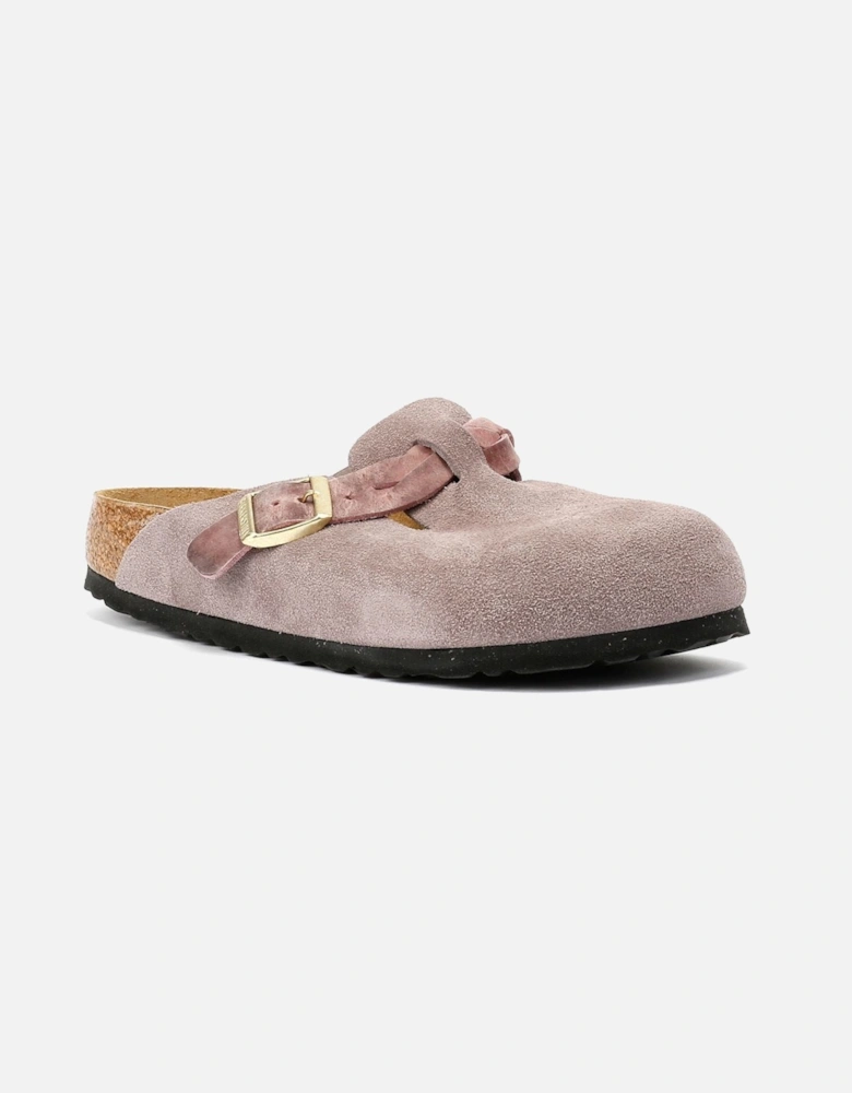 Braided Suede Women's Purple Narrow Fit Clogs