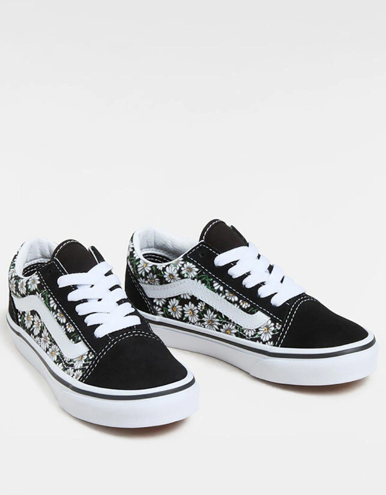 Kids Old Skool Floral Print Trainers - Black