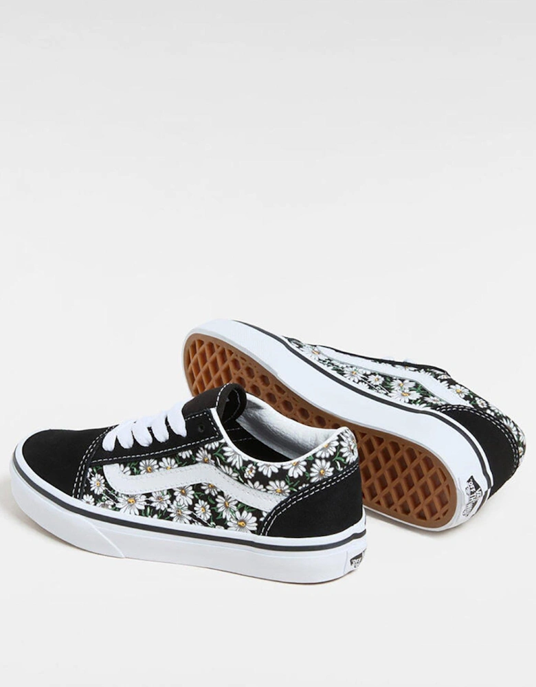 Kids Old Skool Floral Print Trainers - Black