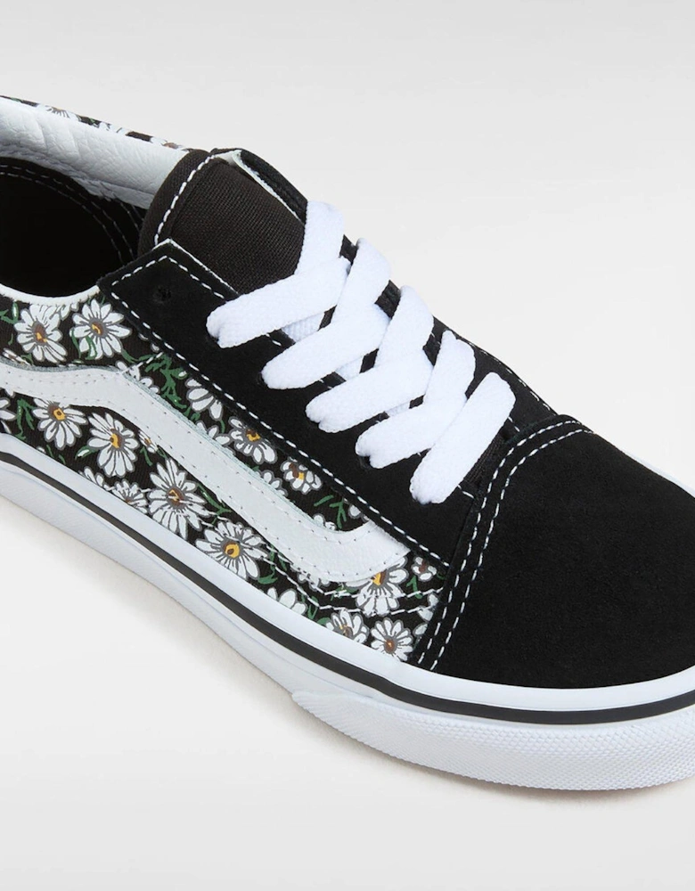Kids Old Skool Floral Print Trainers - Black