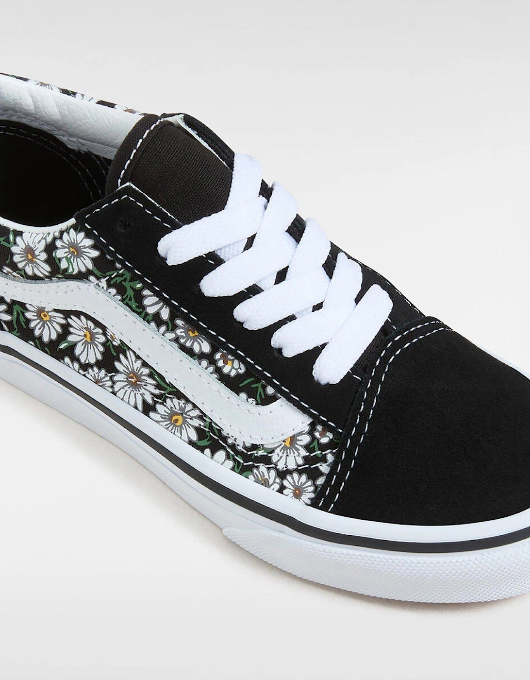 Kids Old Skool Floral Print Trainers - Black