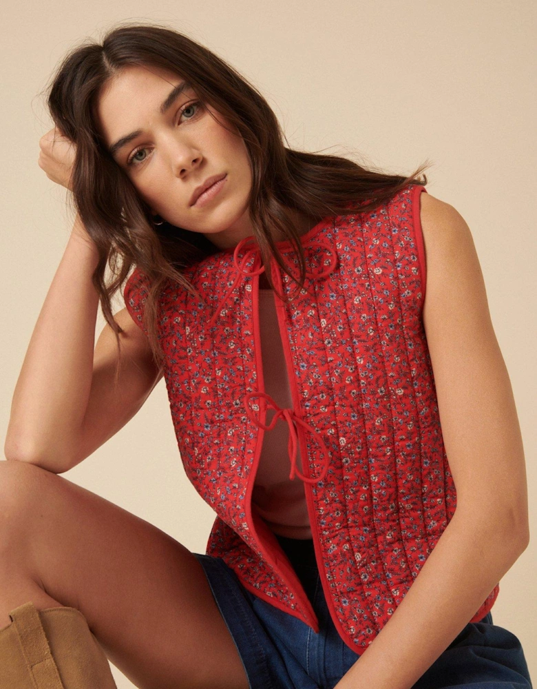 Quilted Waistcoat - Red