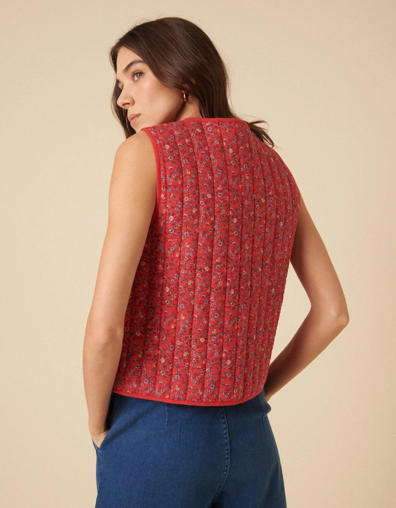 Quilted Waistcoat - Red