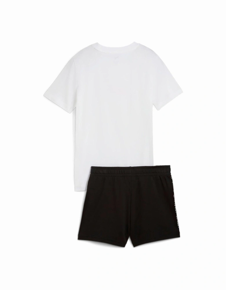 Junior Unisex T-Shirt and Short Set - Black/White