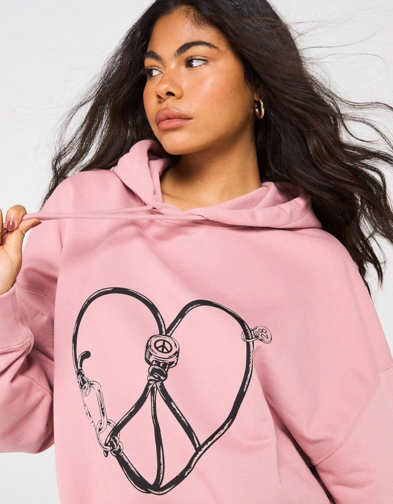Heart Logo Hoodie - Pink
