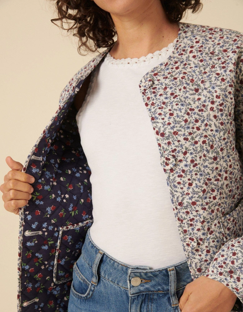 Quilted Reversible Jacket - Cream