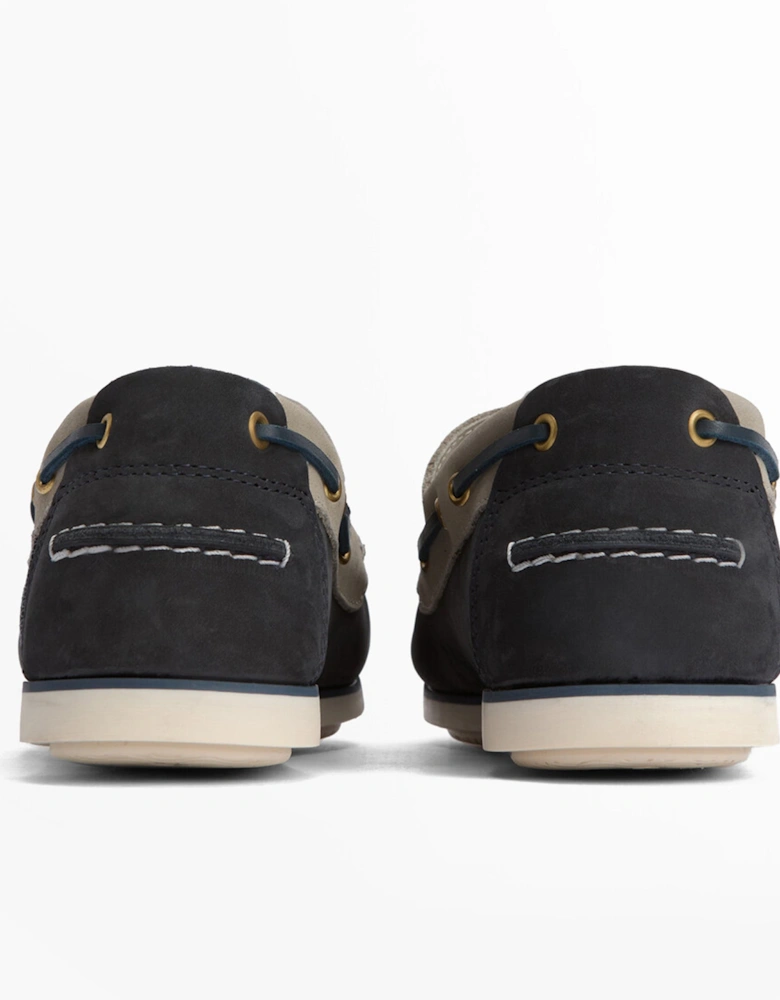 WAKE Mens Boat Shoes Navy/Putty