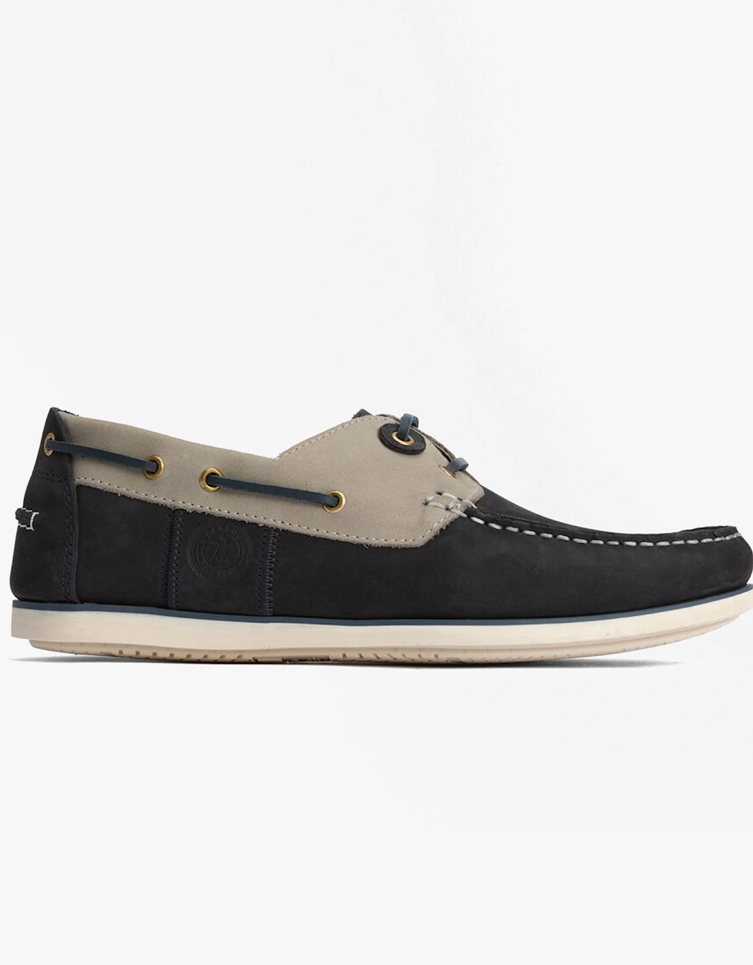 Men's Barbour WAKE Mens Boat Shoes Navy/Putty - Blue - Size: 8