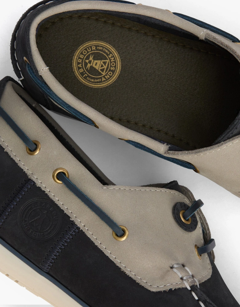 WAKE Mens Boat Shoes Navy/Putty