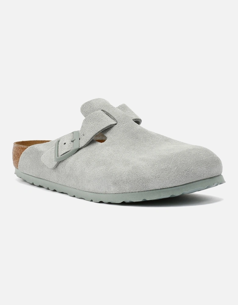 Suede Pure Sage Clogs