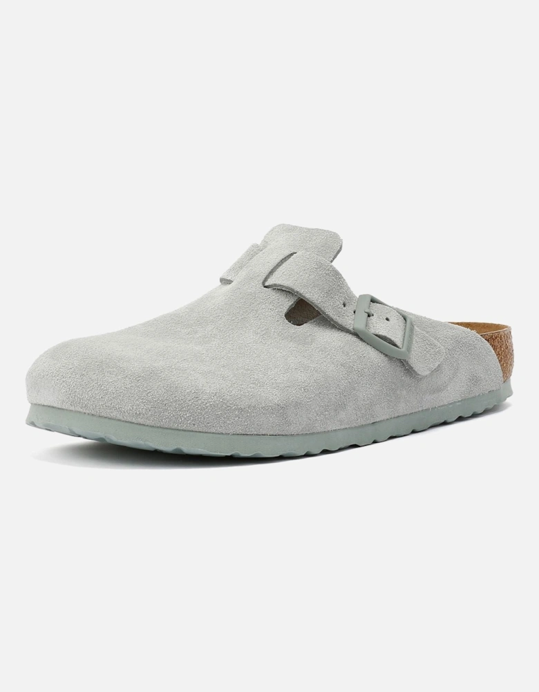 Suede Pure Sage Clogs