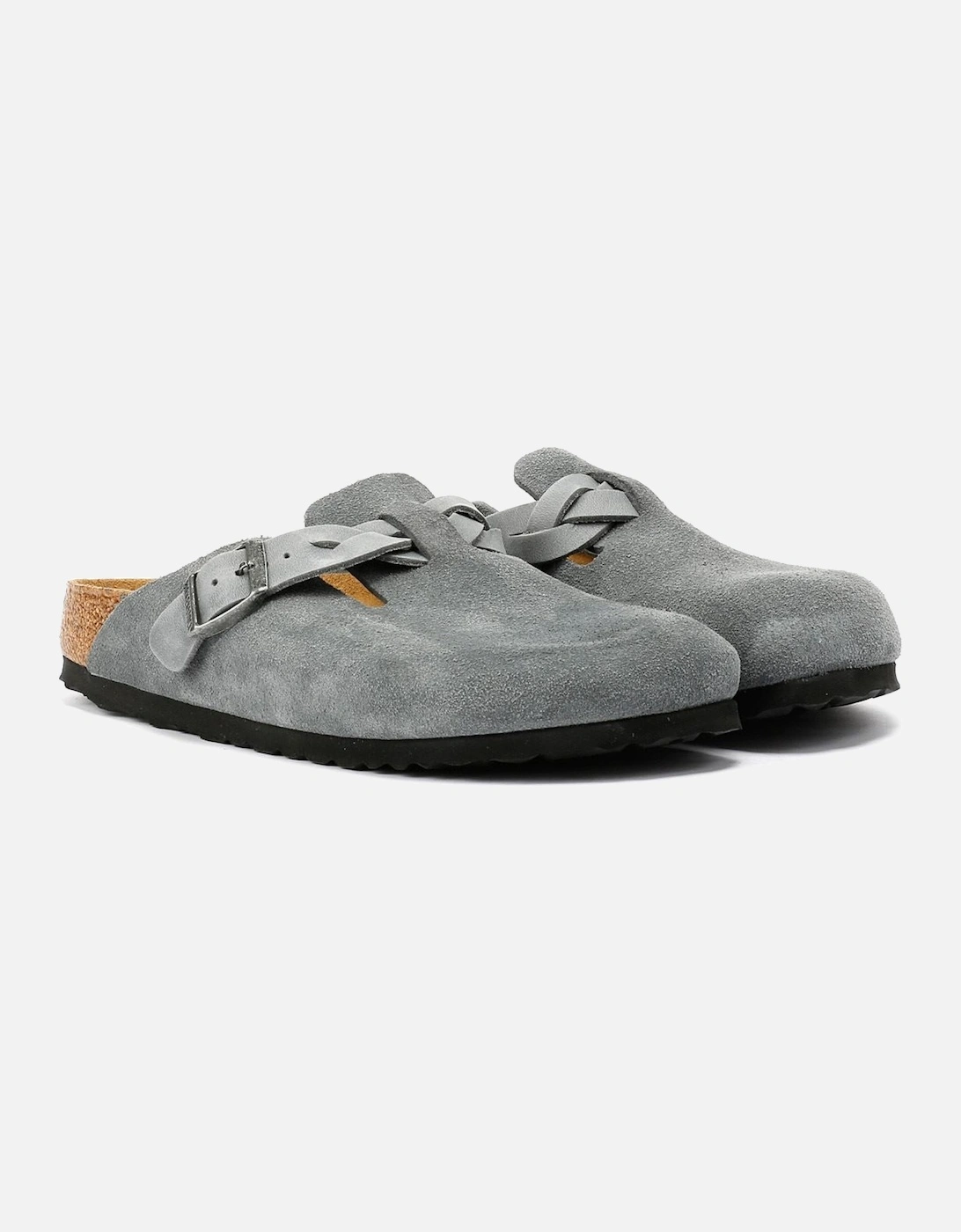 Braided Suede Women's Basalt Grey Narow Fit Clogs, 9 of 8