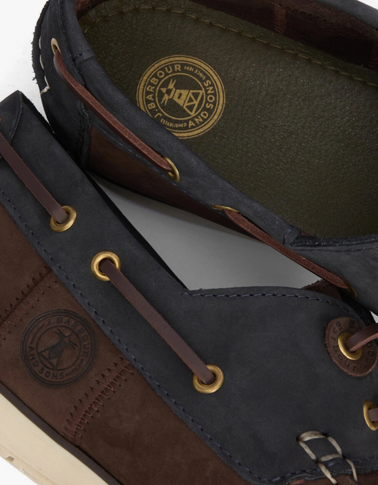 WAKE Mens Boat Shoes Brown/Navy