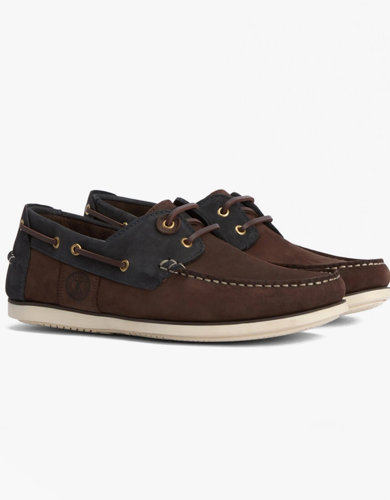 WAKE Mens Boat Shoes Brown/Navy