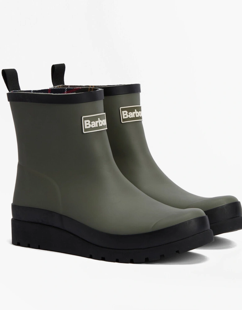 PORTREE Womens Wedge Wellies Dusky Olive/Black