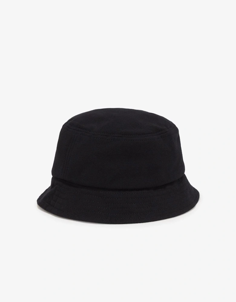 Pique Cotton Black Bucket Hats