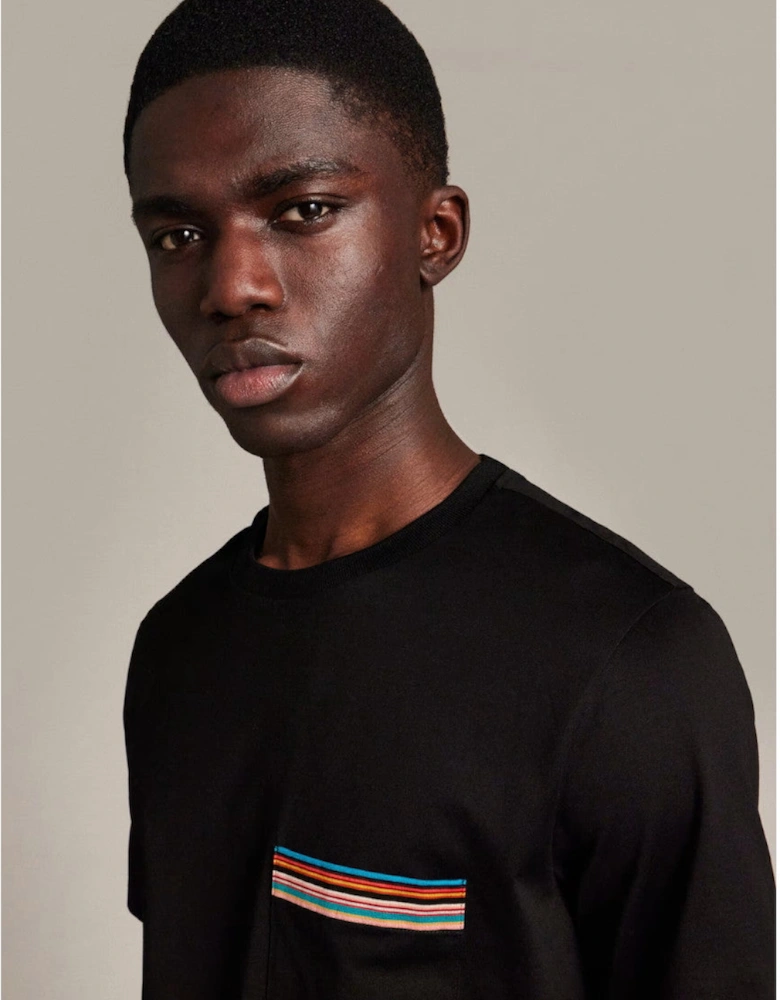 Stripe Pkt T-Shirt 79 BLACK