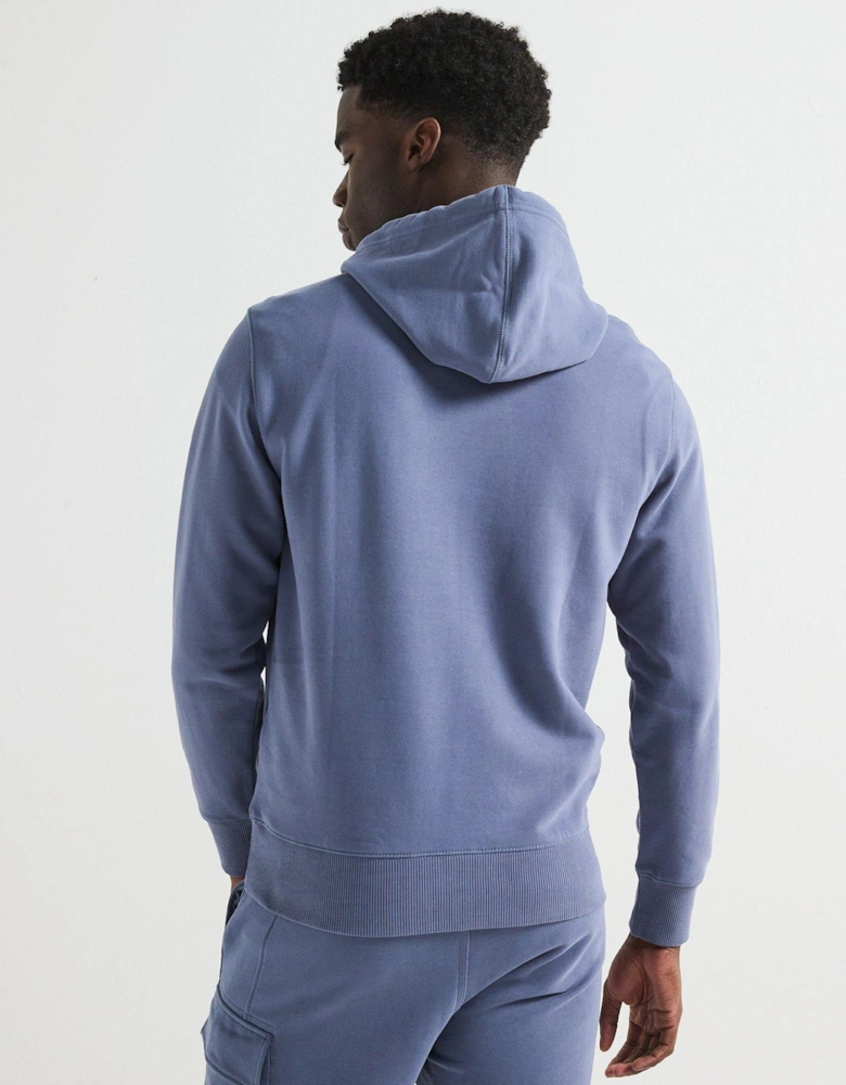 Woven Label Overhead Hoodie - Dark Grey