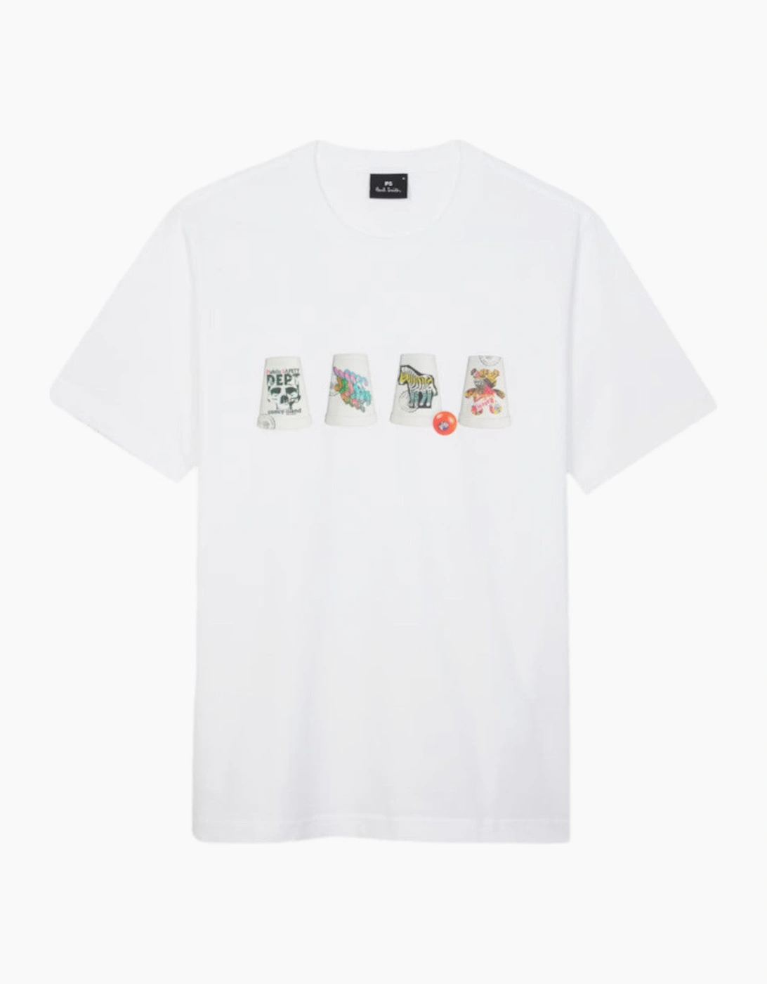 Men's PS Paul Smith Cups T-Shirt 01 WHITE - Size: 44