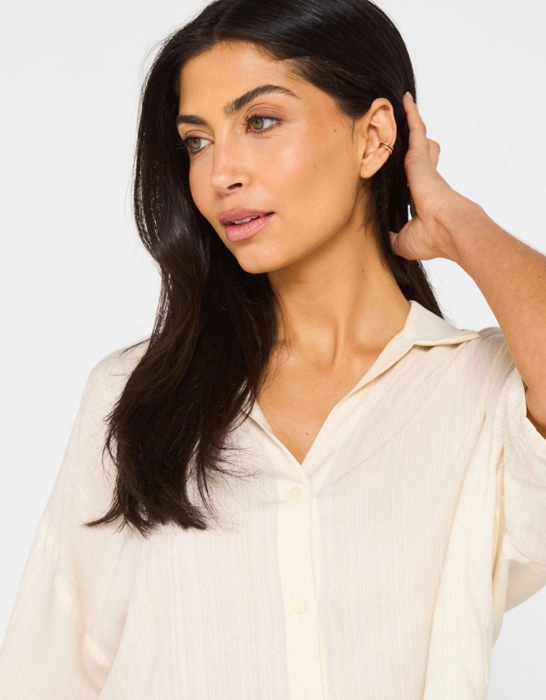 Short Sleeve Short Pyjama Set - Beige