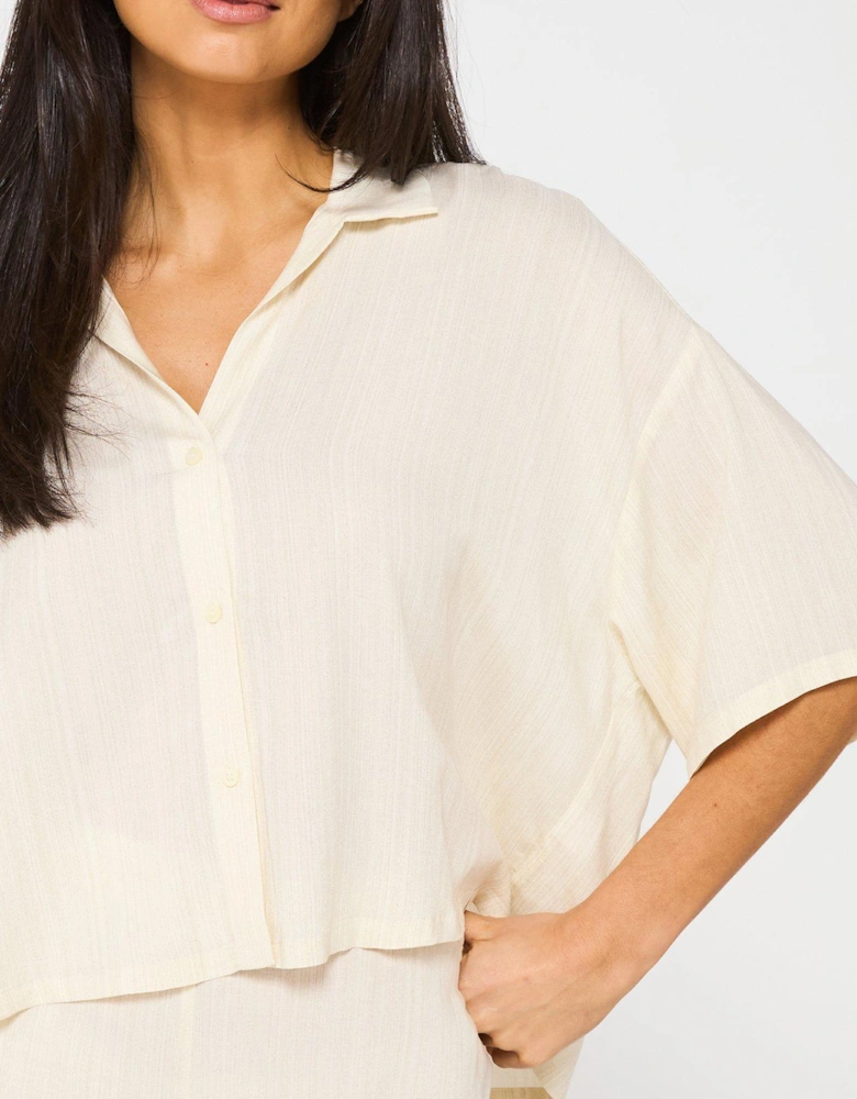 Short Sleeve Short Pyjama Set - Beige