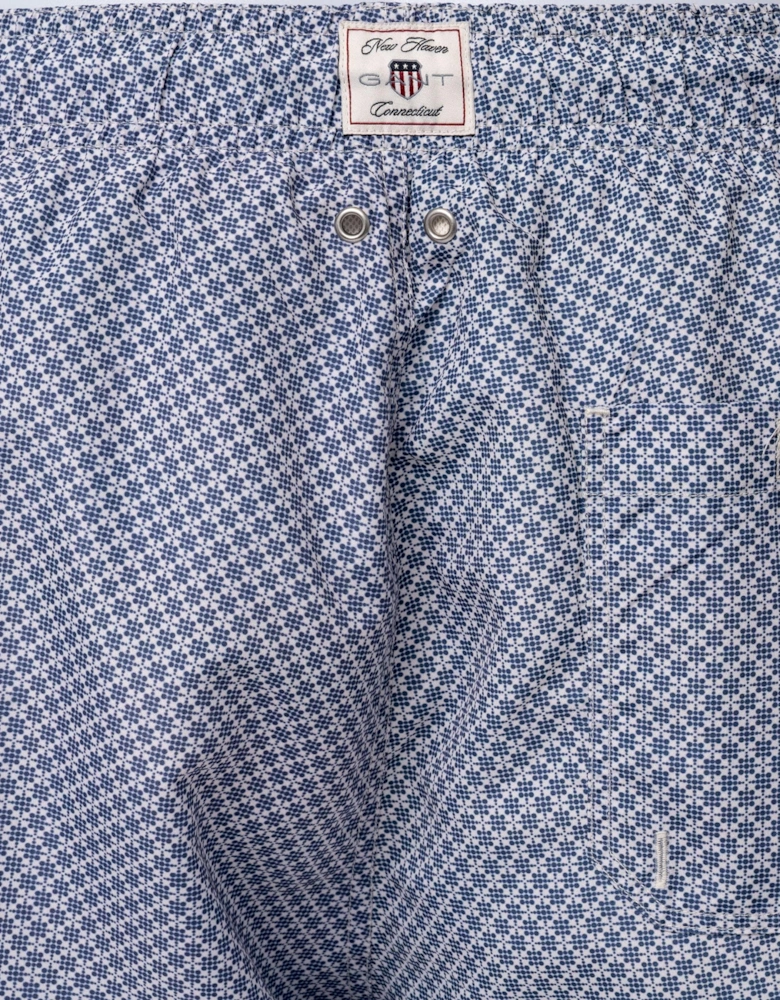 Mens Micro Print Swim Shorts
