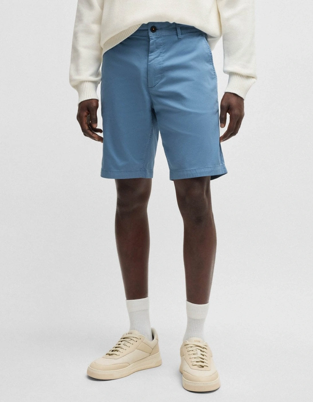 BOSS Orange Mens Slim Fit Chino Shorts in Stretch Cotton Twill, 2 of 1