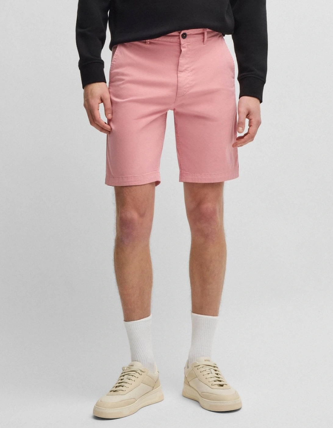 BOSS Orange Mens Slim Fit Chino Shorts in Stretch Cotton Twill, 5 of 4