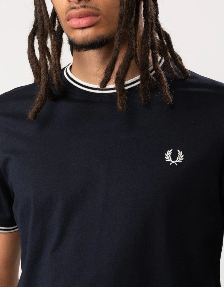 Fred Perry Mens Twin Tipped T-Shirt - Navy 795