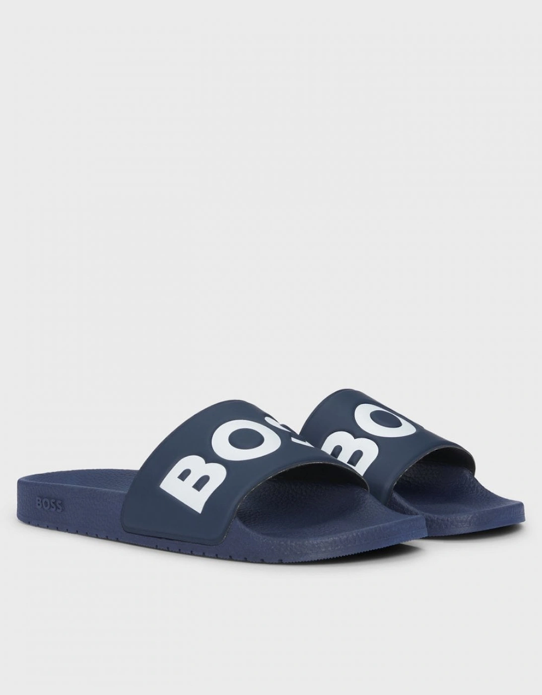 Men's BOSS Orange Aryeh Mens Italian-Made Slides with Large Logo Detail NOS - Dark Blue 405 - Navy - Size: 7