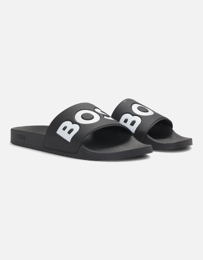 BOSS Orange Aryeh Mens Italian-Made Slides with Large Logo Detail NOS