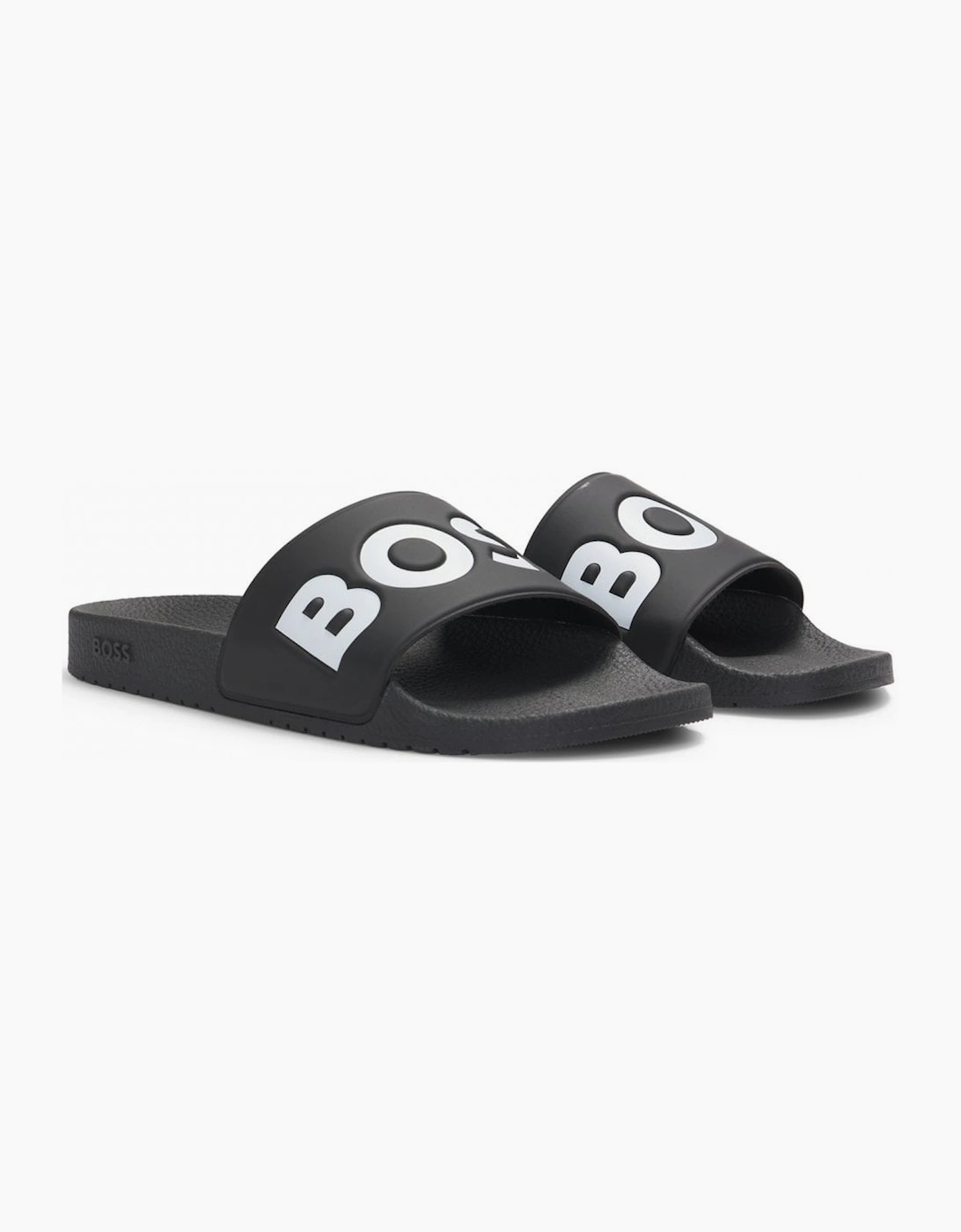 Men's BOSS Orange Aryeh Mens Italian-Made Slides with Large Logo Detail NOS - Black 002 - Size: 8