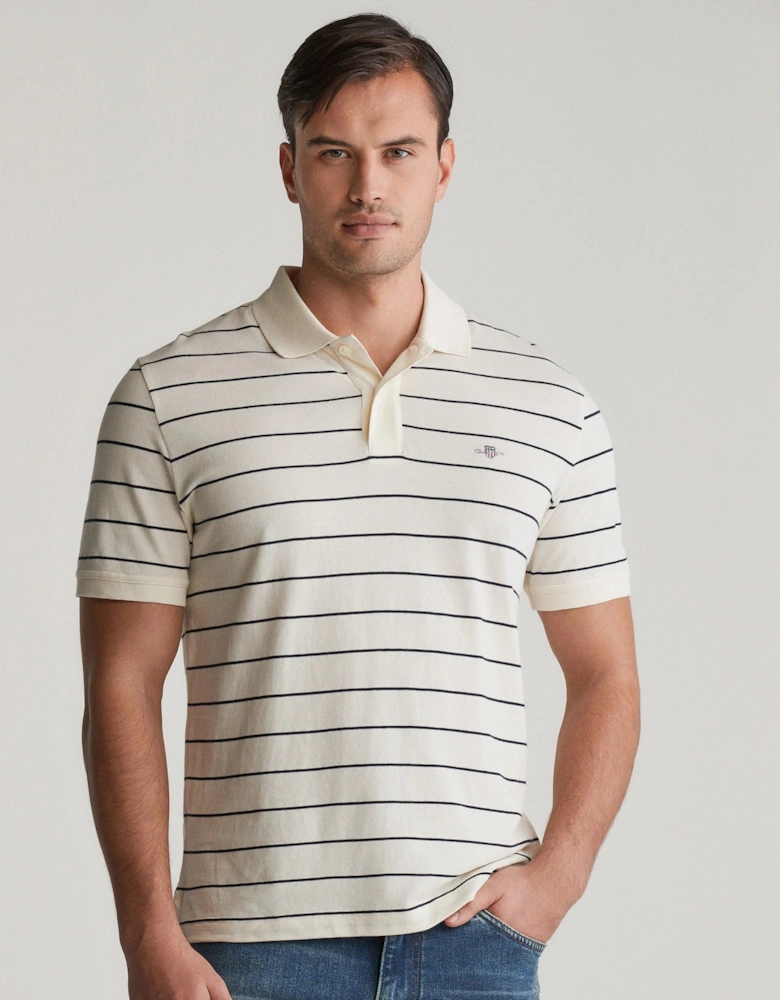 Mens Striped Short Sleeve Polo